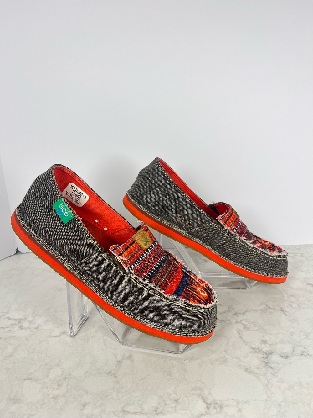 Twisted X Eco . Gray Slip-On Loafers southwestern serape pattern - Picture 3 of 5